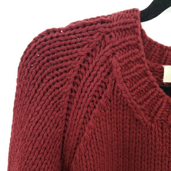 Men's NWT J. Crew Factory  100% Wool Chunky Crew Neck Sweater XL Red - Picture 5 of 13